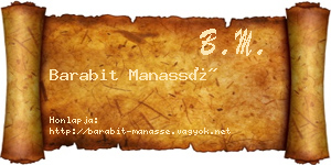 Barabit Manassé névjegykártya